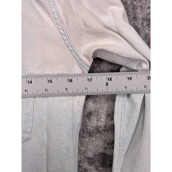 Frank & Eileen Top XS Womens Barry Paisley Light Wash Denim Button Shirt - Picture 4 of 8